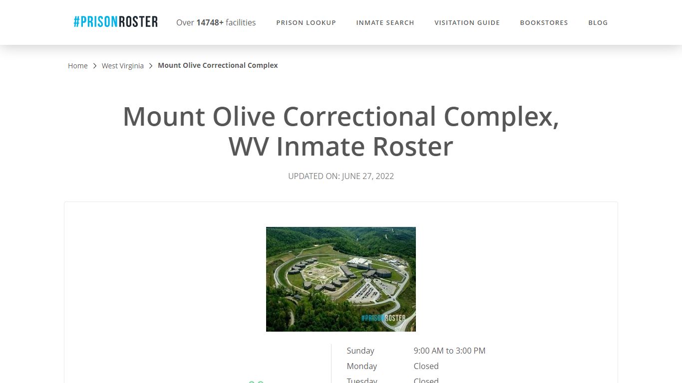 Mount Olive Correctional Complex, WV Inmate Roster